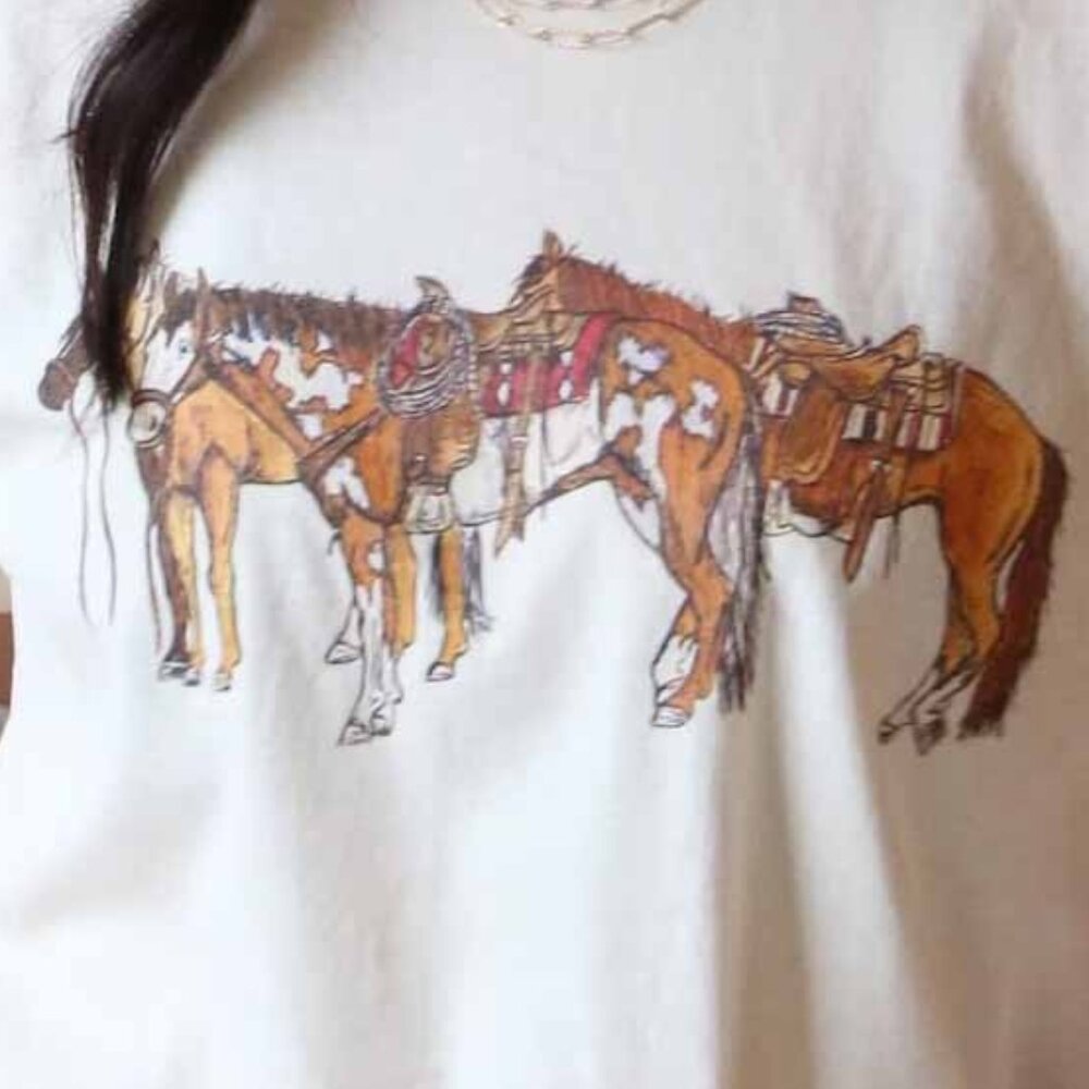 Horsin Around Shirt, Western Graphic Tee - Picture 2 of 3